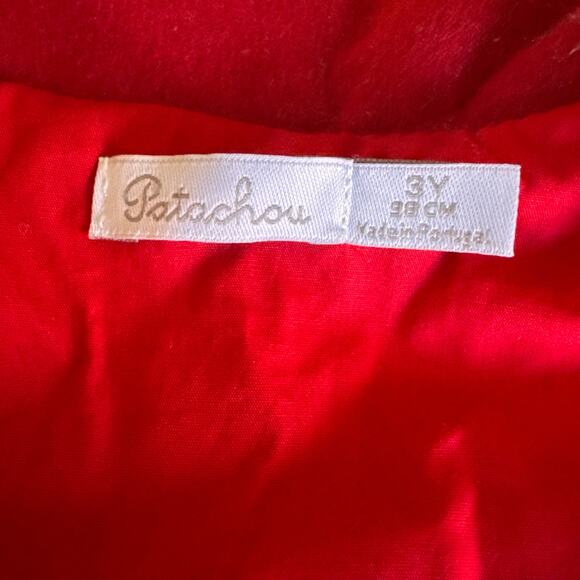 Patachou Girls Red Ruffle Collar Bow Detail Dress Coat Size 3Y - Picture 8 of 9